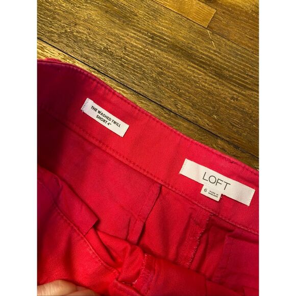 Loft size 6 the washed twill 4 inch pink shorts women’s - Picture 3 of 6